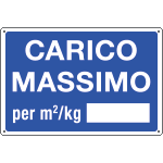 2613 - Cartello informazione CARICO MASSIMO per m2/Kg
