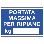 2625 - Cartello Portata massima per ripiano