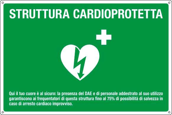 2980 - cartello alluminio "Struttura Cardioprotetta"