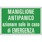 3152 - Cartello informazione MANIGLIONE ANTIPANICO AZION.