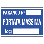 3175 - Cartello informazione PARANCO N.PORTATA MASS.KG.