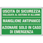 3190 - Cartello uscita collegata /maniglione