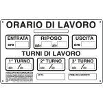 3303 - Cartello informazione Orario lavoro  3 Turni