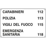 3306 - Cartello telefoni di emergenza