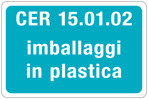 3406 - cartello alluminio rifiuti speciali CER 15.01.02