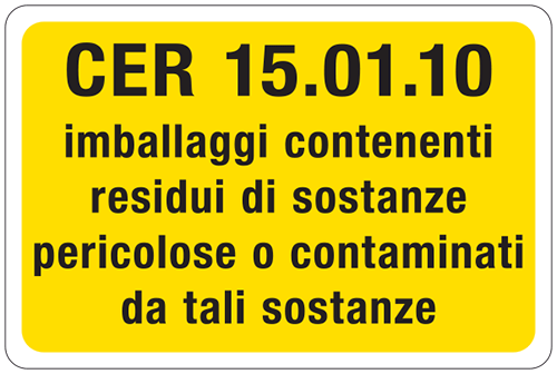 3407 - cartello alluminio rifiuti pericolosi CER 15.01.10