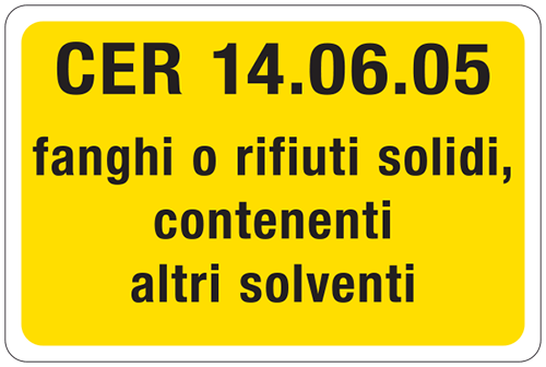 3408 - cartello alluminio rifiuti pericolosi CER 14.06.05