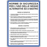 3622 - Cartello NORME USO SEGHE ALTERN. E A NASTRO