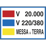 3780 - Cartello V.20000- V.220/380-MESSA A TERRA