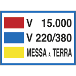 3781 - Cartello V.15000- V.220/380-MESSA A TERRA
