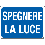 4812 - Cartello informazione SPEGNERE LA LUCE