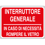 4849 - Cartello informazione Interruttore gen.in caso etc