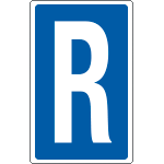 8675 - Cartello lettera R per contrassegnare