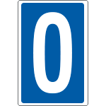 8900 - Cartello numero o lettera 0 per contrassegnare