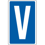 8929 - Cartello lettera V per contrassegnare