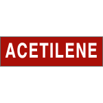 9735 - Etichetta adesiva fondo rossiccio ACETILENE
