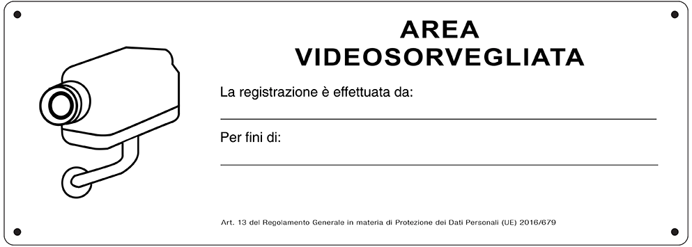 21398 - Cartello area videosorvegliata (D.LGS. n.101 del 10/08/2018)