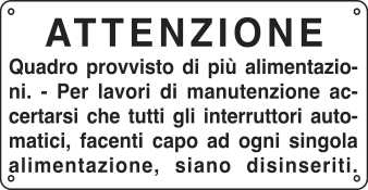 12276K - Cartello ausiliare quadro provv.di piu'alimentaz.