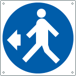 1375Y - Cartello obbligo pedoni a sinistra