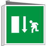 15150BIW - cartello sicurezza bifacciale PU simbolo emergenza basso