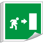 15153BFLX - Cartello bifacciale flessibile solo simb. Uscita emergenza EN ISO 7010