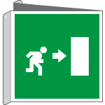 15153BIY - cartello bifacciale uscita emergenza destra
