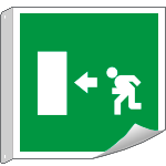 15154BFLX - Cartello bifacciale flessibile solo simb. Uscita emergenza EN ISO 7010