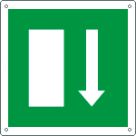 15178K - Cartello uscita emergenza freccia basso