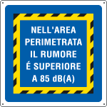 15901W - Cartello informazione area perimetrata LPS>85dBa