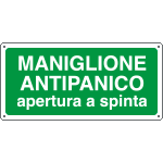 16123XS - Etichetta adesiva maniglione antipanico apertura