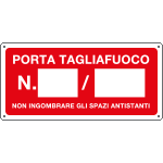16210X - Cartello antincendio "porta tagliafuoco n."