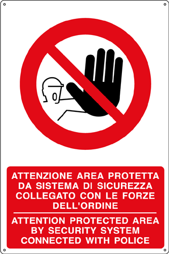 18080X - Cartello divieto attenzione area protetta