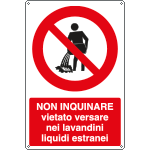 1842X - Cartello vietato inquinare versare liquidi