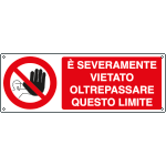 1898KS - Etichetta divieto oltrepassare questo limite