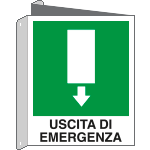 20107BIW - cartello bifacciale uscita emergenza