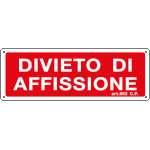 2163S - Etichetta adesiva Divieto di affissione