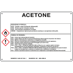 27B780 - cartello sostanze pericolose simbologia CLP " ACETONE "