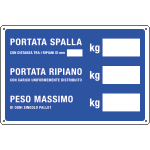 3168S - Etichetta PORTATA SPALLA RIPIANO PESO MASSIMO