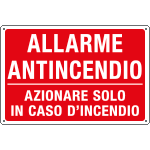 3169S - Etichetta adesiva ALLARME ANTINCENDIO AZIONARE...