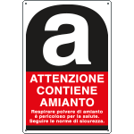 3564S - Etichetta adesiva attenzione CONTIENE AMIANTO