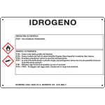 35A112 - cartello sostanze pericolose simbologia CLP " IDROGENO "