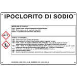 35A360 - cartello sostanze pericolose simbologia CLP " IPOCLORITO DI SODIO "