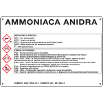 35B610 - cartello sostanze pericolose simbologia CLP " AMMONIACA ANIDRA "