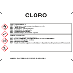 35B980 - cartello sostanze pericolose simbologia CLP " CLORO "