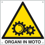 402001K - Cartello pericolo organi in moto