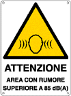 443201W - Cartello pericolo attenzione zona rumore>85db