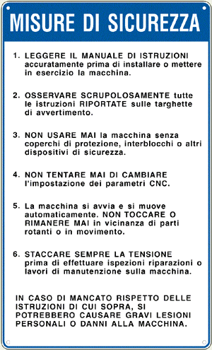49231G - Cartello alluminio MISURE DI SICUREZZA