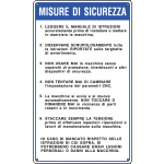 49231G - Cartello alluminio MISURE DI SICUREZZA