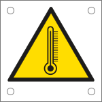 49640J - Cartello alluminio pericolo alta temperatura
