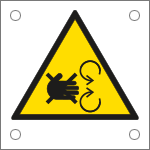 49655M - Cartello alluminio pericolo trascinamento rotazione